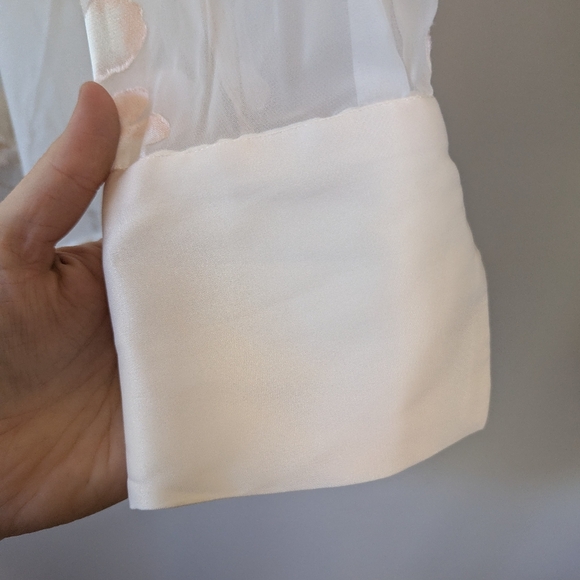 Autres Filles Cream Floral Burnout Button-up Blouse Whimsigoth - Picture 10 of 15